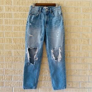 ZARA Light Wash Super Distressed, Sz 4
